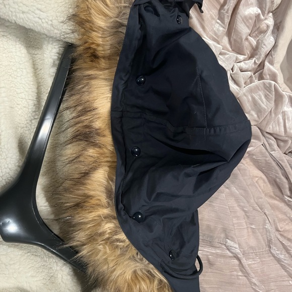 Sandro faux fur parka navy sz medium - Picture 2 of 7